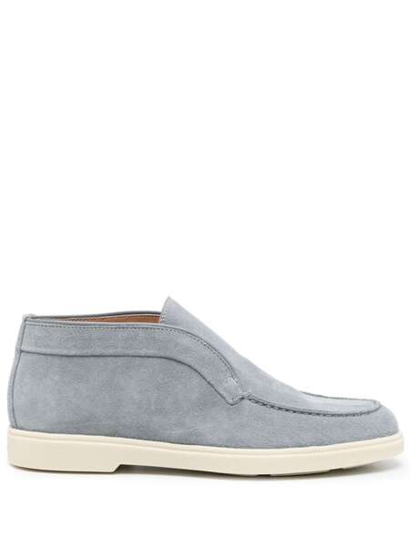  Santoni Slip-on Suede Boots - Blue 