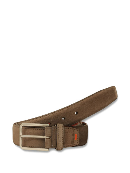 Santoni Suede Buckle Belt - Brown 
