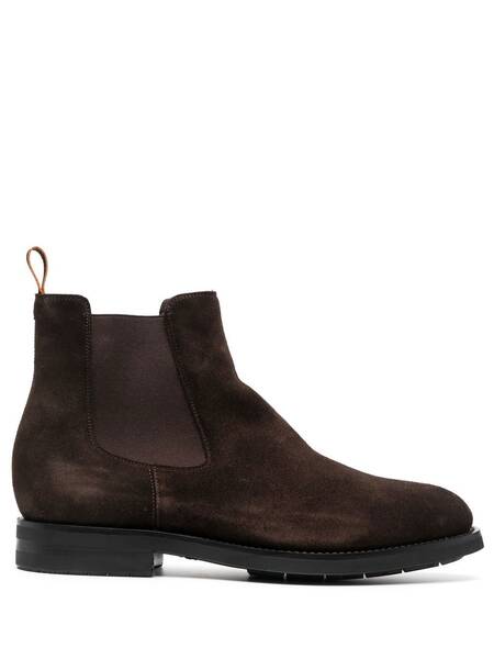 Santoni Suede Chelsea Boots - Brown 