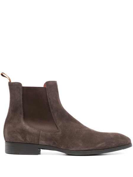  Santoni Suede Chelsea Boots - Brown 