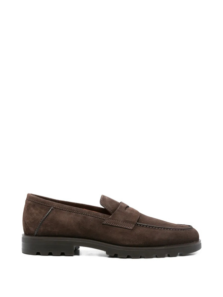  Santoni Suede Loafers - Brown 