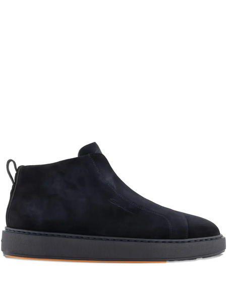  Santoni Suede Slip-on Boots - Blue 