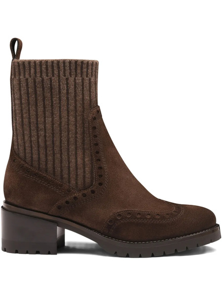  Santoni Suede Wingtip Boots - Brown 