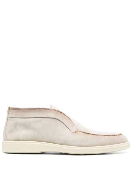  Santoni Tonal-stitching Leather Boots - Neutrals 