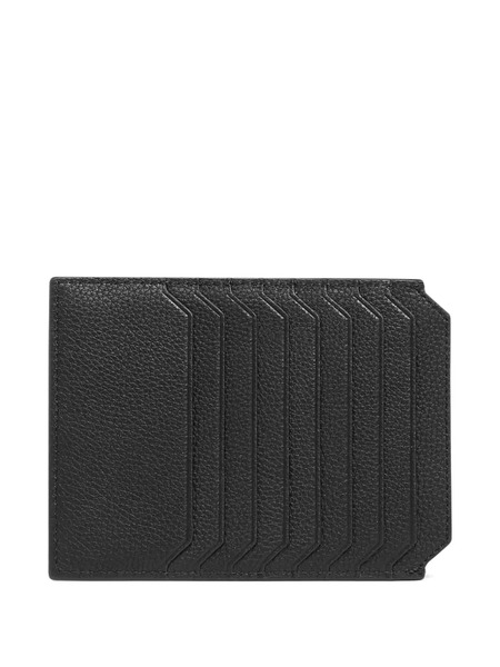  Santoni Tumbled Leather Cardholder - Black 