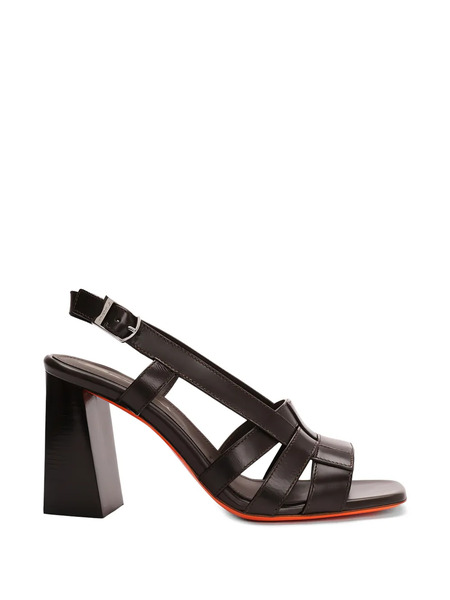  Santoni Venere Woven Strap Pumps - Brown 