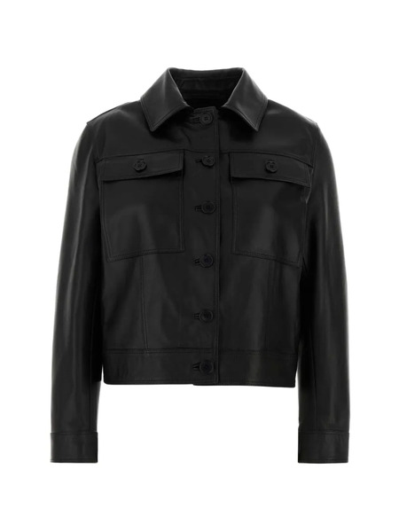  Santoro Buttoned Leather Jacket - Black 