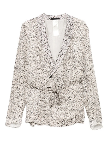  Sapio Abstract-print Belted Jacket - Neutrals 