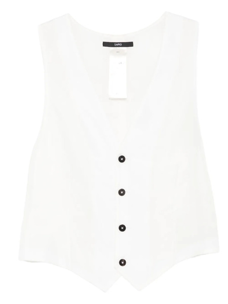  Sapio Button-fastening Waistcoat - White 