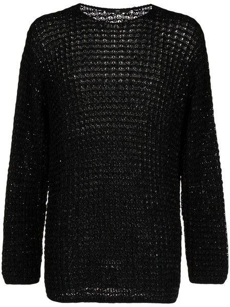  Sapio Long-sleeves Open-knit Jumper - Black 