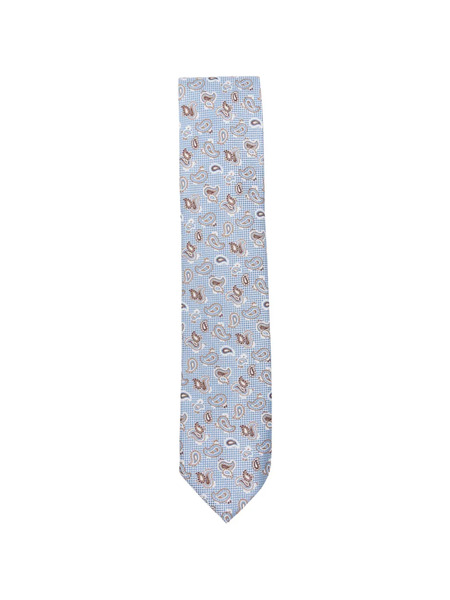  Sapio Paisley Check Tie - Blue 
