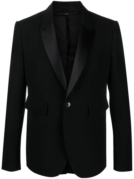  Sapio Single-breasted Cotton-wool Blazer - Black 