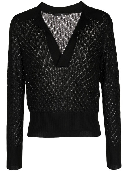  Sapio V-neck Knitted Jumper - Black 