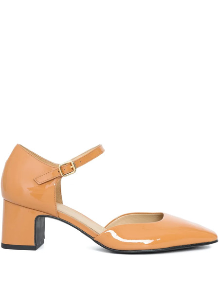  Sarah Chofakian Fiber Ankle Strap Pumps - Orange 