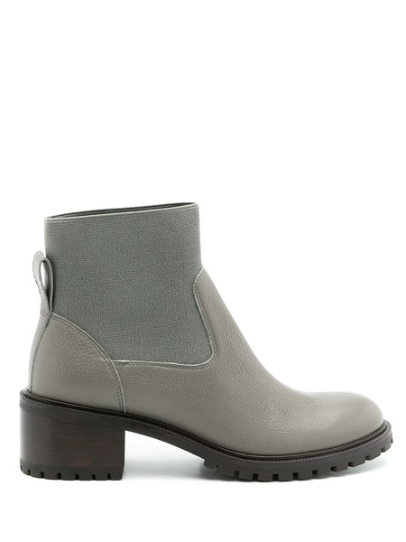  Sarah Chofakian Leather Melrose Boots - Grey 