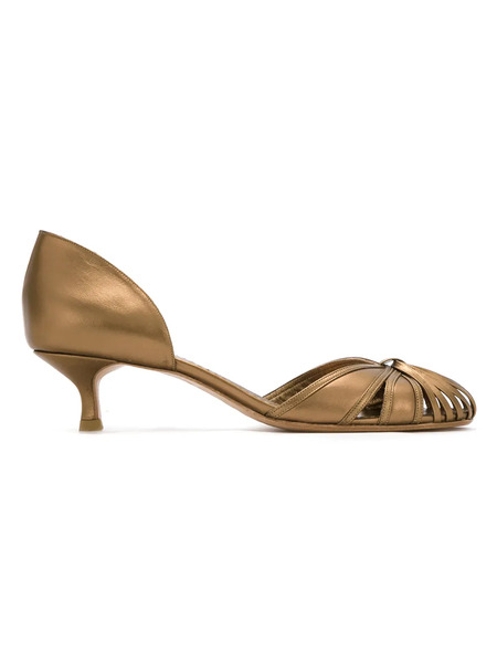  Sarah Chofakian Leather Pumps - Metallic 