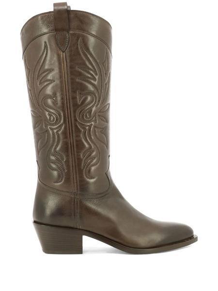 Sartore Western-style Leather Boots - Brown 