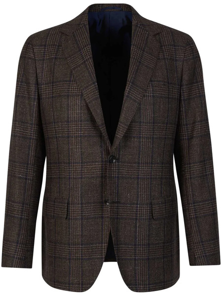  Sartorio Napoli Checked Wool-blend Blazer - Brown 
