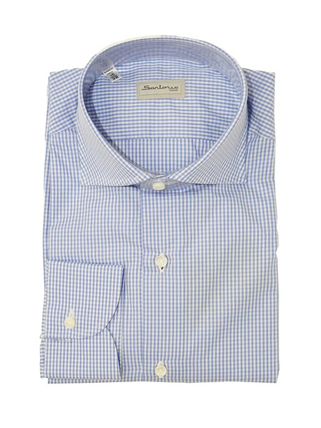  Sartorio Napoli Gingham-pattern Cotton Shirt - Blue 