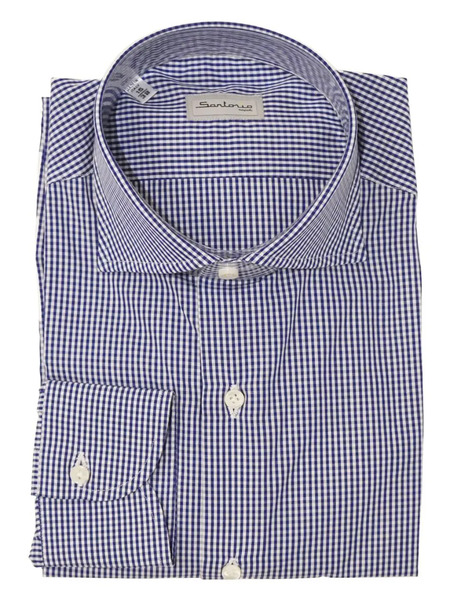  Sartorio Napoli Gingham-pattern Cotton Shirt - Blue 