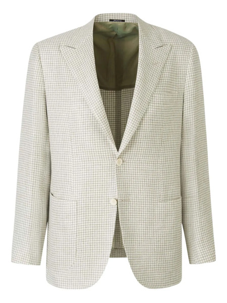  Sartorio Napoli Houndstooth Blazer - Green 