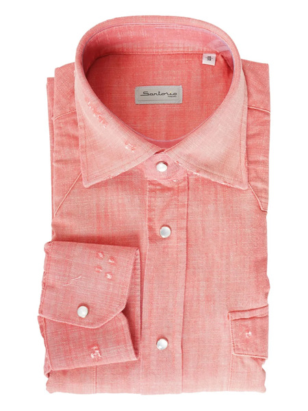  Sartorio Napoli Snap-button Pocket Shirt - Pink 