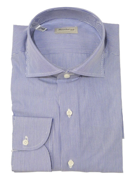  Sartorio Napoli Stripe-pattern Cotton Shirt - Blue 