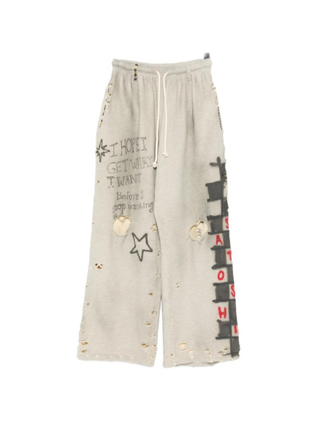  Satoshi Nakamoto Embellished Printed Trousers - Grey 