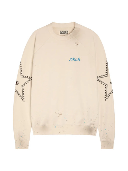  Satoshi Nakamoto Star Studded Sweatshirt - Neutrals 
