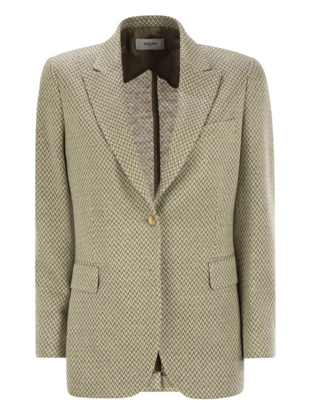  Saulina Angelica Herringbone Button-fastening Blazer - Green 