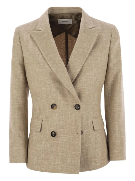  Saulina Antonella Double-breasted Blazer - Neutrals 