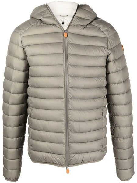  Save The Duck Donald Logo-patch Hooded Padded Jacket - Neutrals 