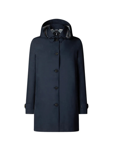  Save The Duck Hooded Buttoned Coat - Blue 