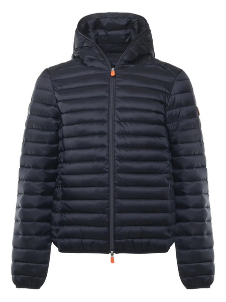  Save The Duck Hooded Zip Ripstop Jacket - Blue 