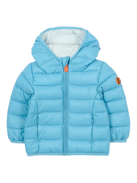  Save The Duck Kids Front-zip Hooded Jacket - Blue 