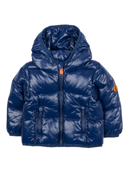  Save The Duck Kids Hooded Front-zip Jacket - Blue 