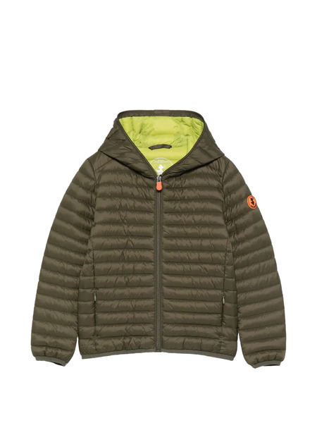 Save The Duck Kids Hooded Quilted Jacket - Green 