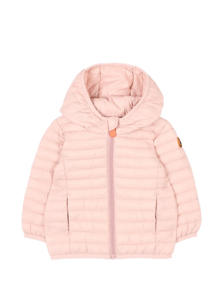  Save The Duck Kids Logo-patch Hooded Jacket - Pink 