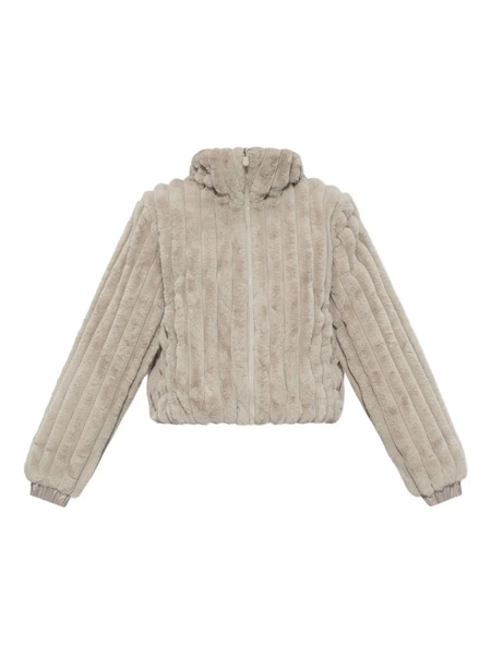  Save The Duck Ribbed-texture Zip-front Jacket - Neutrals 