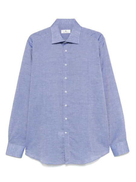  Scabal Linen-cotton Shirt - Blue 