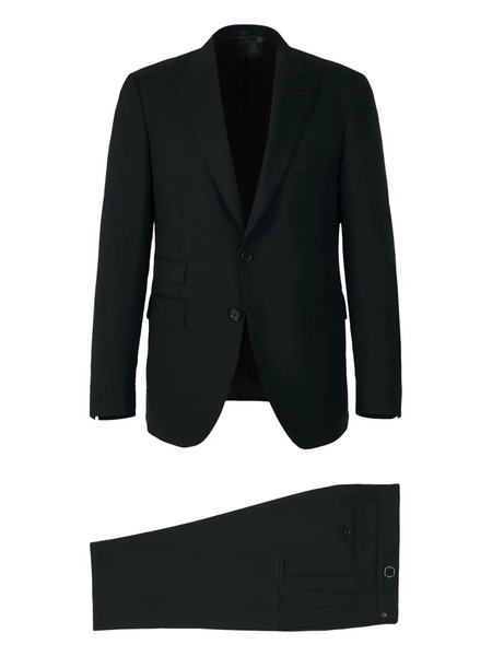  Scabal Two-button Flap-pocket Suit - Black 
