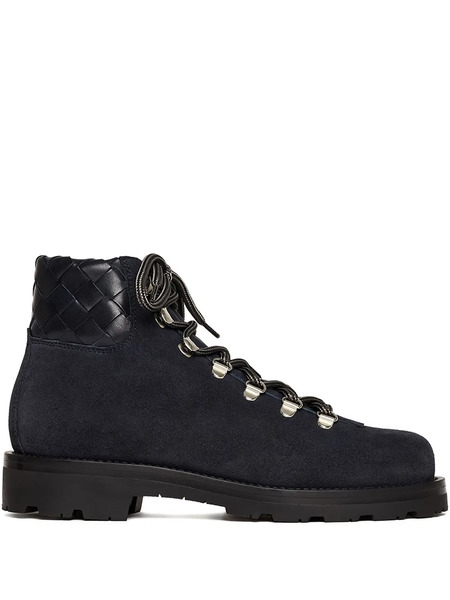  Scarosso Catherine Woven-panel Lace-up Boots - Black 