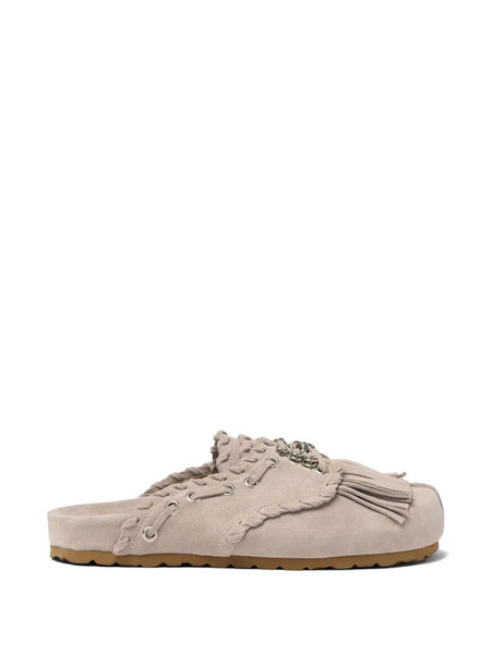  Scarosso Flora Fringe Mules - Neutrals 