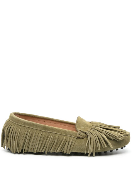  Scarosso Fringed Suede Loafers - Green 