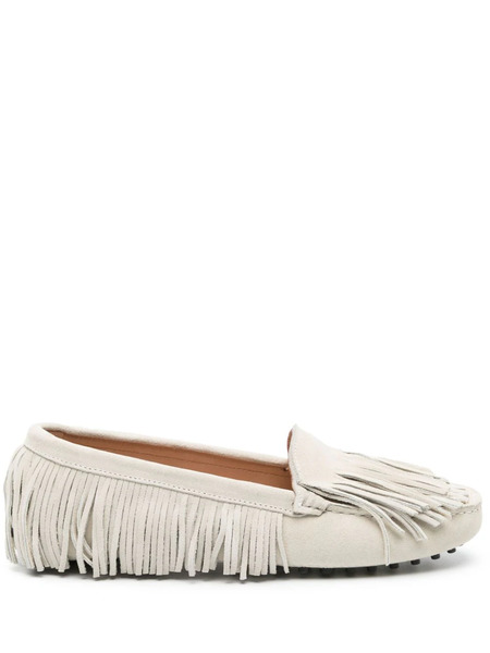  Scarosso Fringed Suede Loafers - Neutrals 