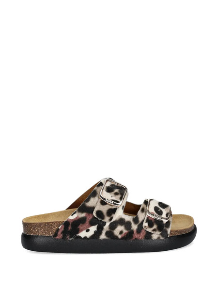  Scholl Animal-print Buckle Mules - Neutrals 