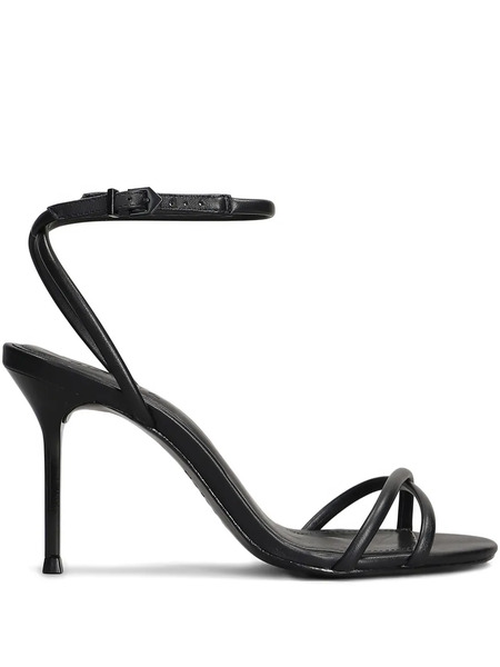  Schutz 100mm Leather Sandals - Black 