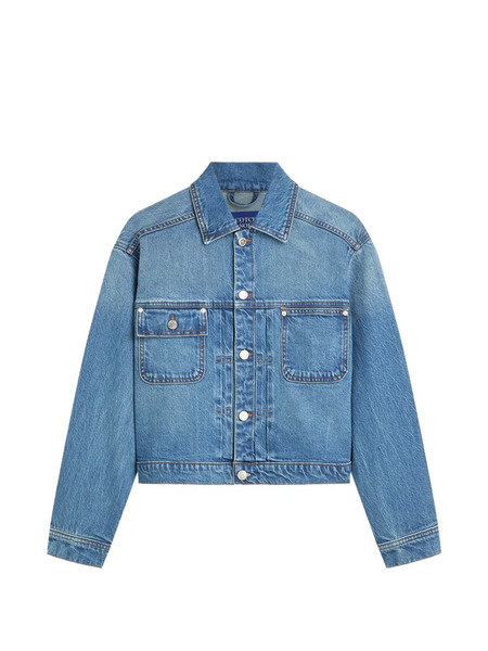  Scotch & Soda Button Boxy Denim Jacket - Blue 