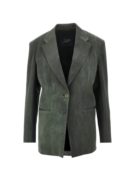  Seafarer Single-breasted Blazer - Green 