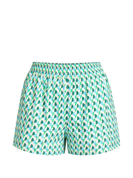  Seafolly Sorrento Elasticated Patterned Shorts - Green 